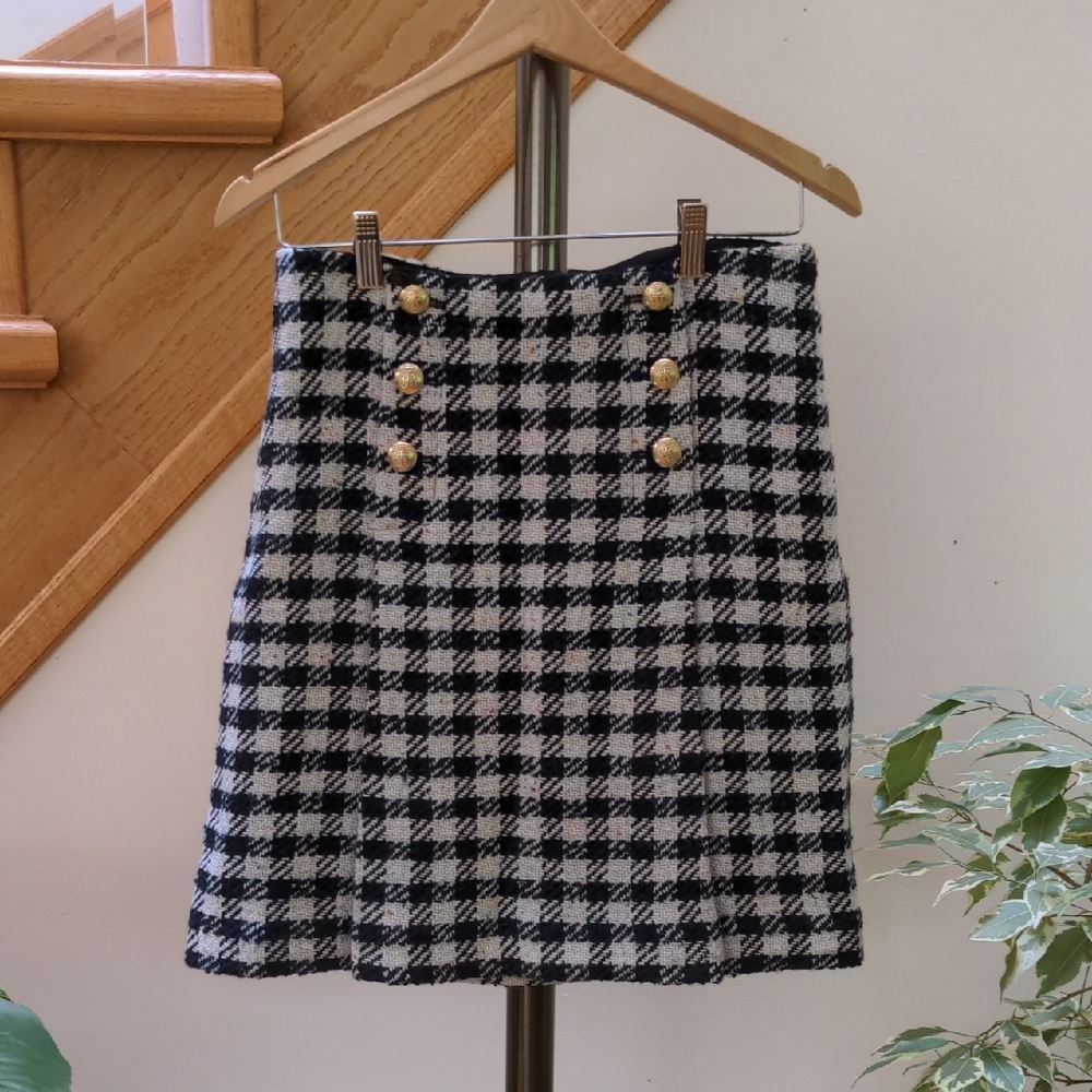 Talbots A-line Black and White Mini Skirt